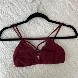 Maroon criss cross bralette